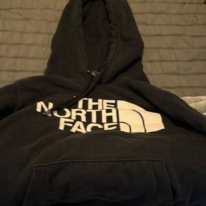 The North Face Charcoal Hoodie with White Logo